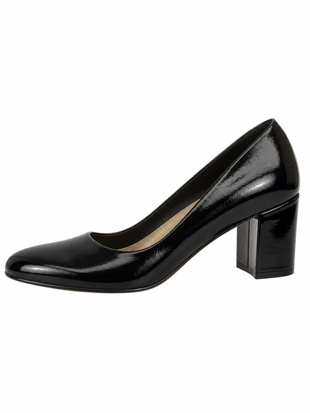 Clarks Classic Black Women's Block Heel Pumps Size 9 M, Black patten - Picture 5 of 10